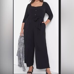 Black wide leg jumpsuit